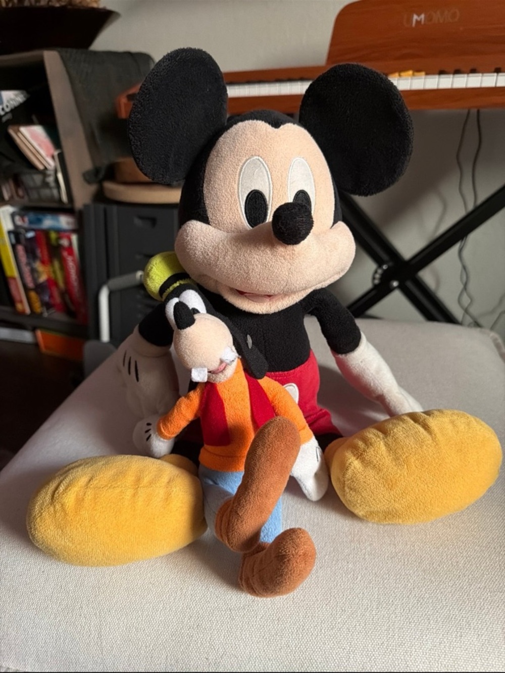Disney Mickey Mouse and Goofy Plush Set - Black, Red, Yellow, Orange, Brown